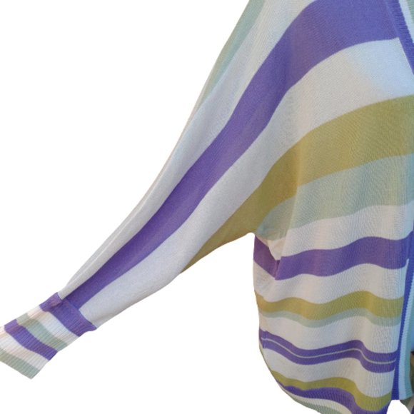 Skylar Rose Multicolor Purple Striped Cardigan Sweater NEW - Picture 4 of 8